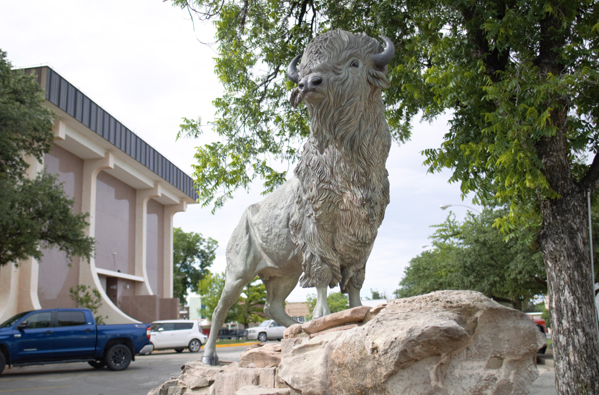 White buffalo statue